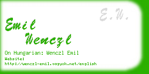 emil wenczl business card